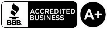 BBB Accredited Business logo with an A+ rating.