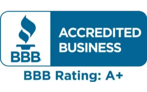 BBB Accredited Business logo with an A+ rating.